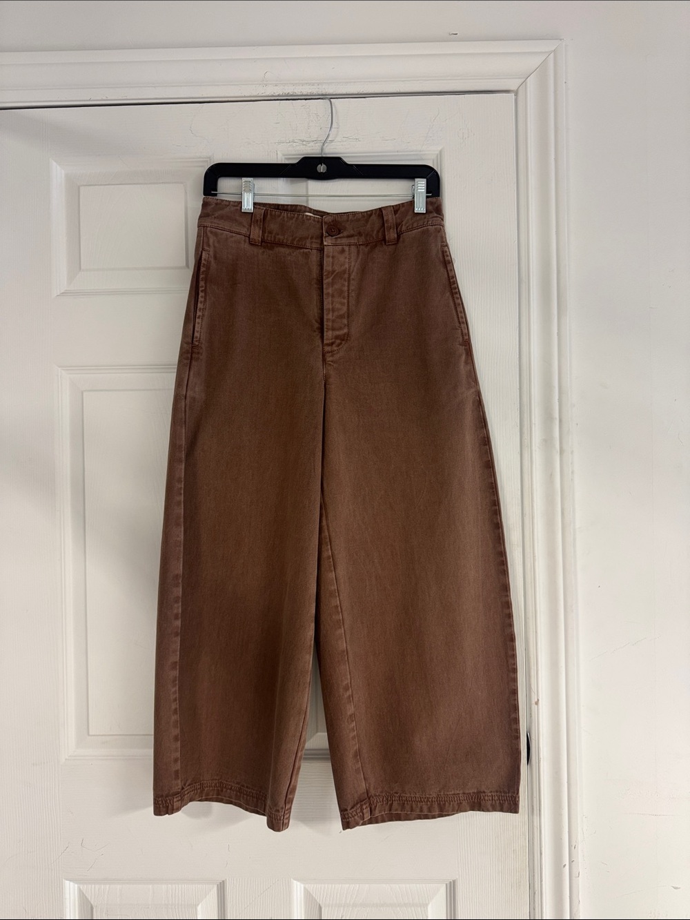 Free People Wide Leg Cropped Pants in Brown